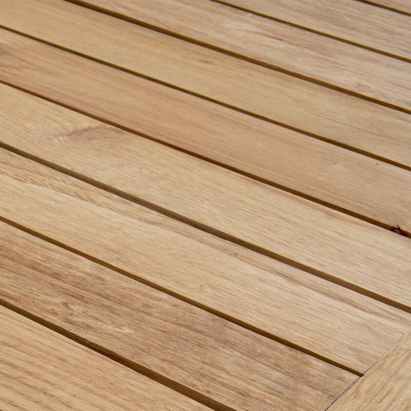 Mesa alta de pie (70 x 110 cm) de aluminio y madera