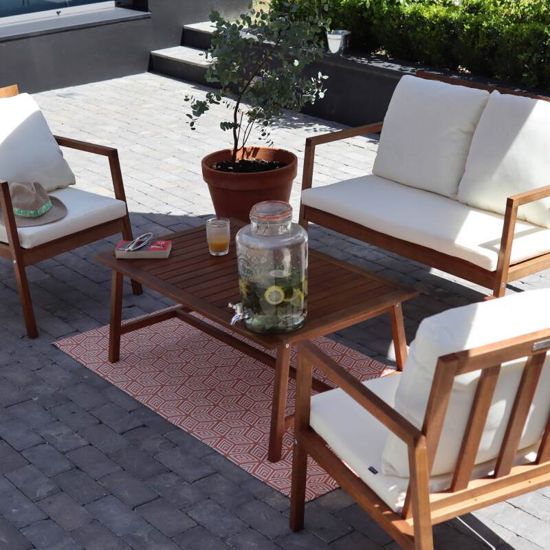 Alfombra rectangular para exteriores con diseños de PVC