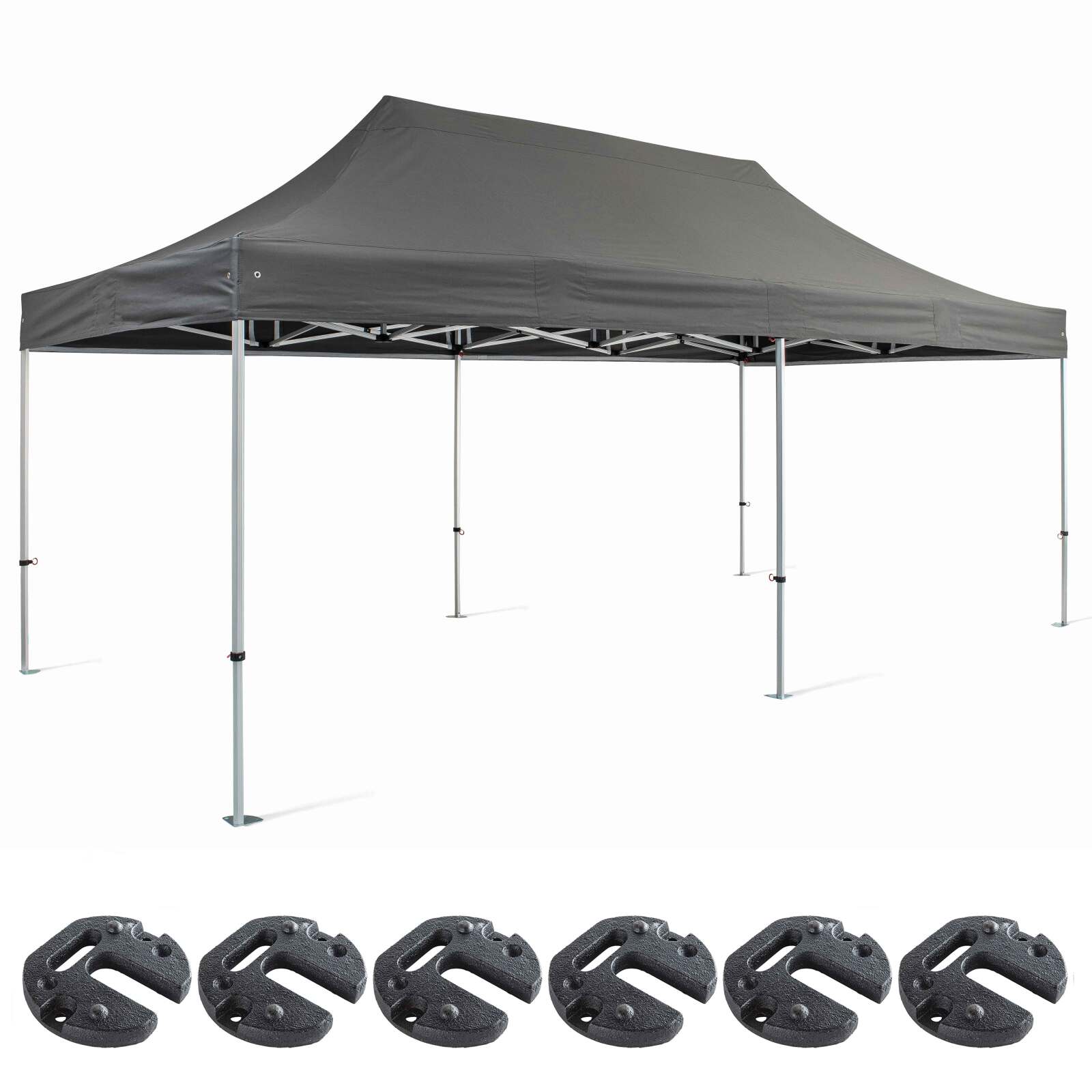 Carpa plegable de 3x6m, 300g/m², 40mm + 6 pesos de contrapeso