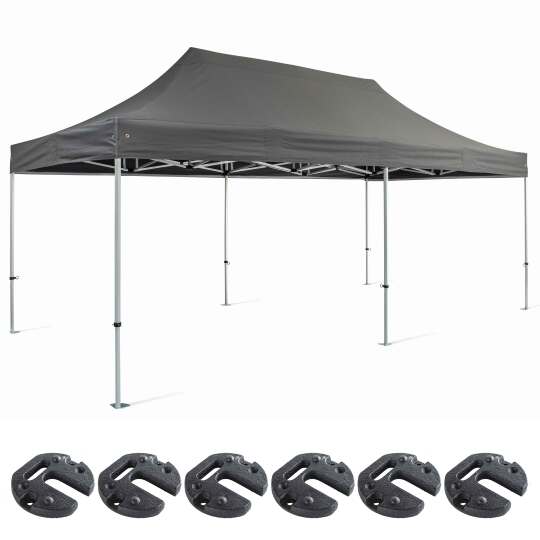 Carpa plegable de 3x6m 300g/m² 40mm + 6 pesos de contrapeso | Oviala