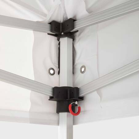 Carpa plegable de 4x4m con tela de 300g/m² y estructura de 40mm + 4 pesos de contrapeso