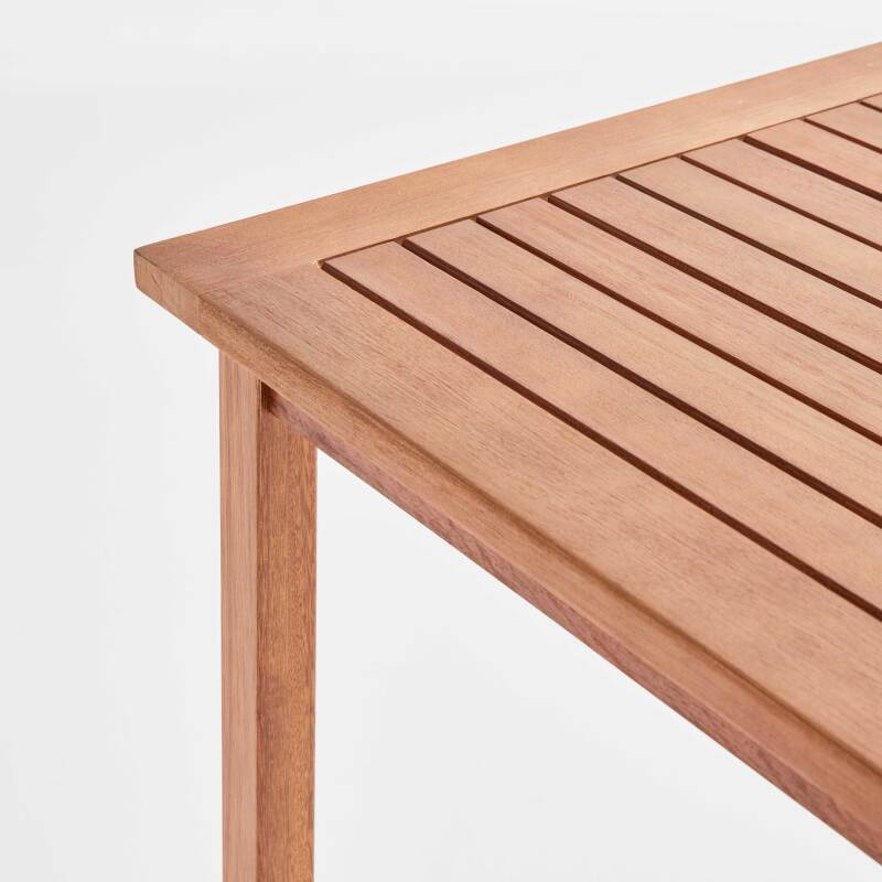 Mesa alta (120 x 70 x 110 cm) de madera de eucalipto FSC® (2/4)