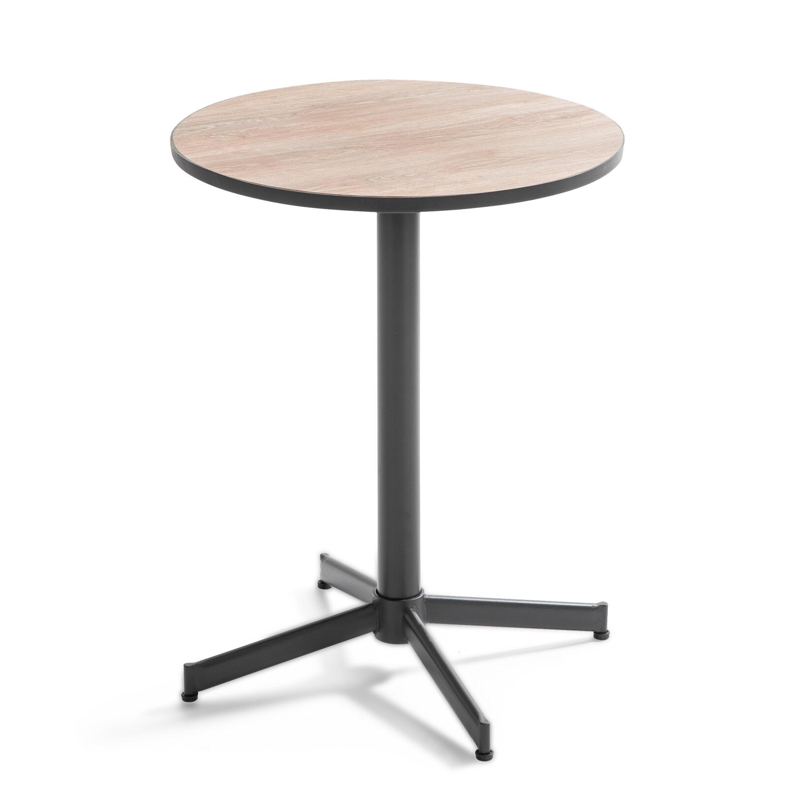 Mesa de jardín redonda ⌀60 x 72 cm con tablero de cerámica y 2 sillas de metal