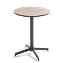 Mesa redonda de jardín de Ø60 cm con tablero de cerámica + 4 sillas de metal