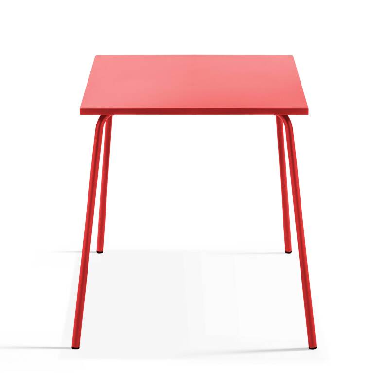 Mesa de jardín cuadrada de 70 x 70 cm y 4 sillas de metal (2/6)