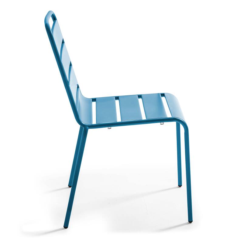 Mesa de jardín cuadrada inclinable de 70 x 70 cm + 4 sillas de metal (4/6)