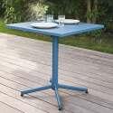 Mesa de jardín cuadrada inclinable de 70 x 70 cm + 4 sillas de metal