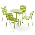 Mesa redonda de jardín inclinable Ø70 x 72 cm + 4 sillas