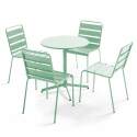 Mesa redonda de jardín inclinable Ø70 x 72 cm + 4 sillas