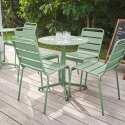 Mesa de jardín bistro redonda inclinable de metal Ø70 cm y 4 sillas - Lifestyle