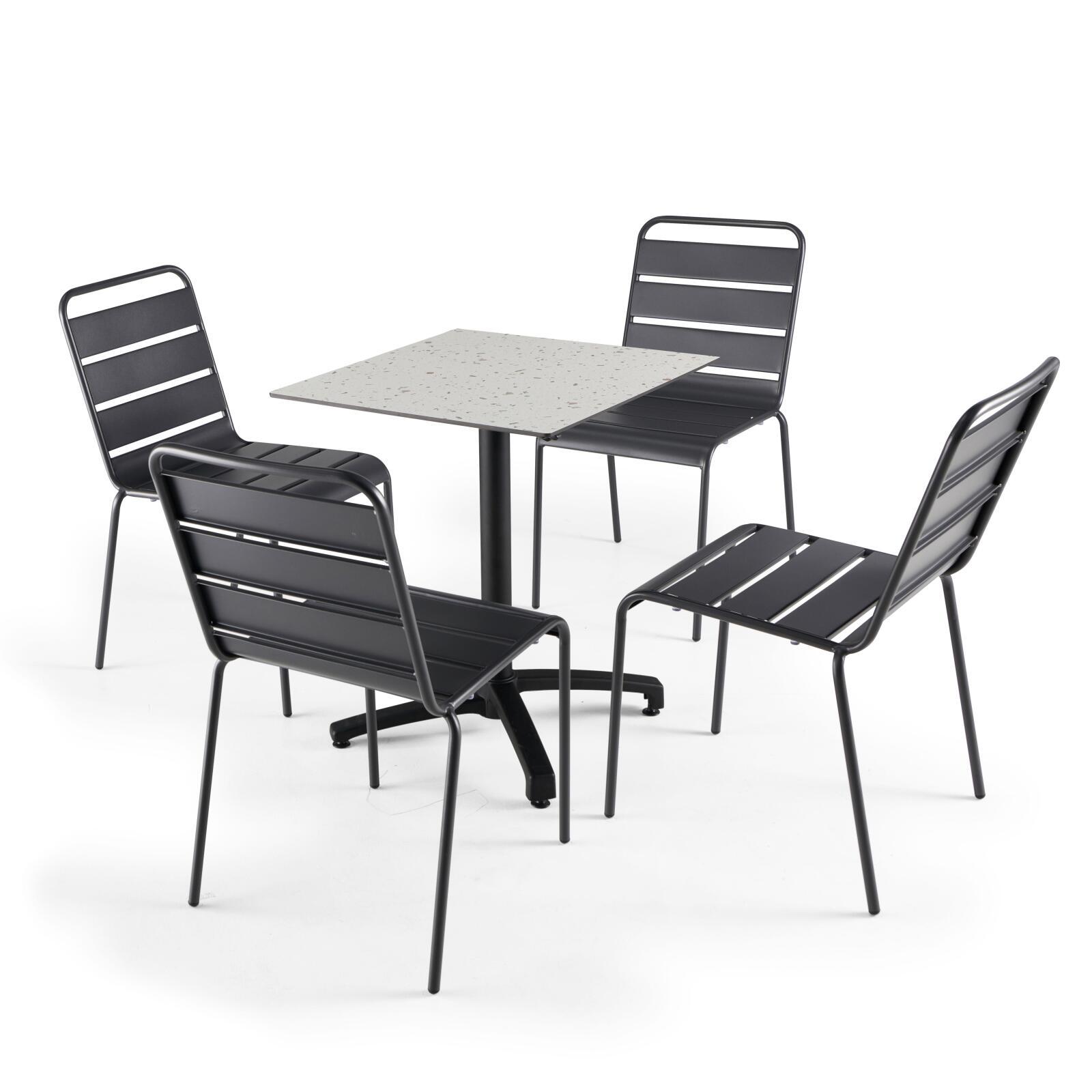 Mesa de jardín cuadrada de 60 x 60 cm inclinable en HPL