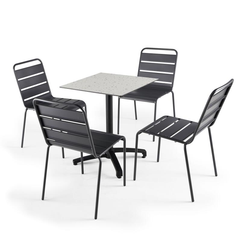 Mesa de jardín cuadrada de 60 x 60 cm inclinable en HPL (6/7)