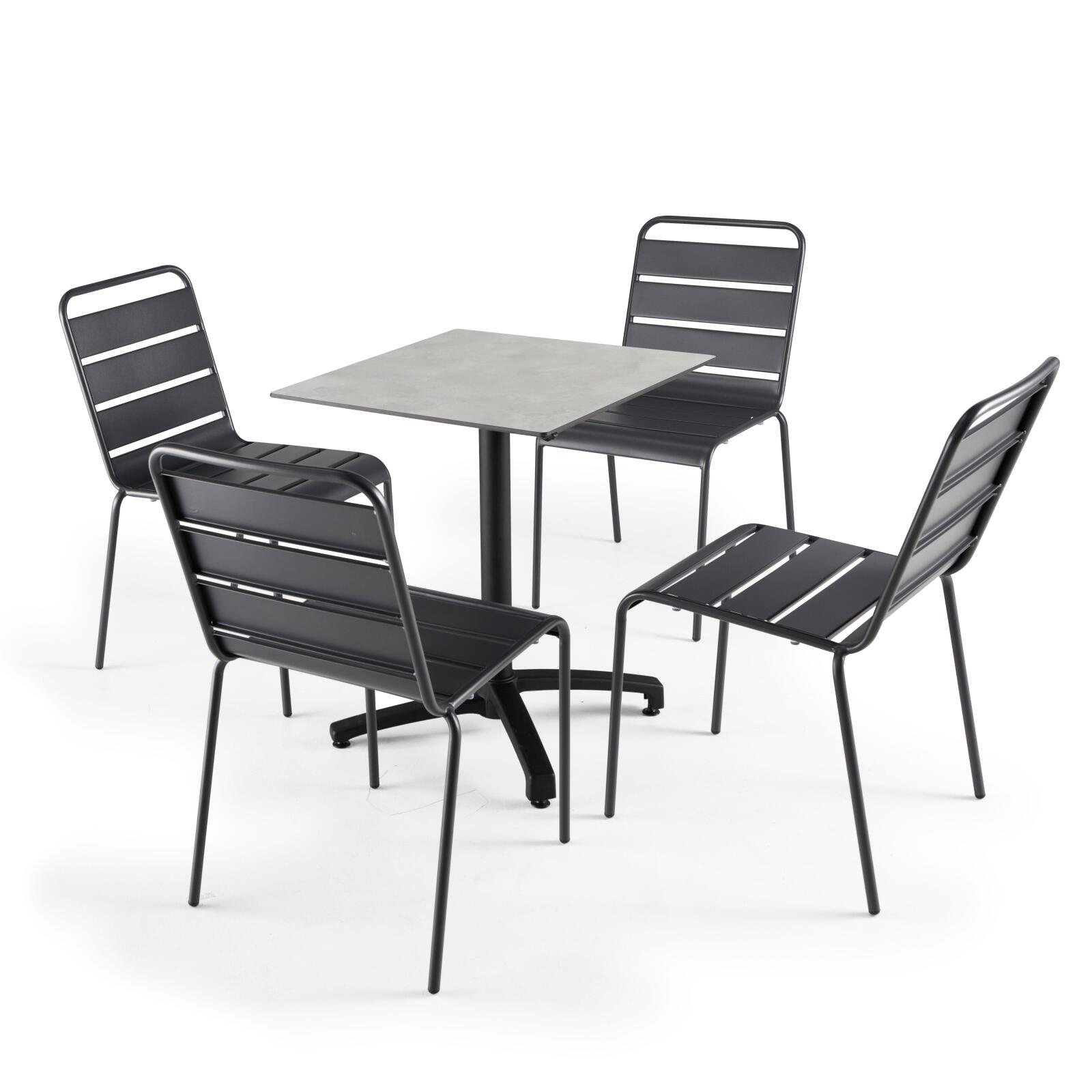 Mesa de jardín cuadrada de 60 x 60 cm inclinable en HPL