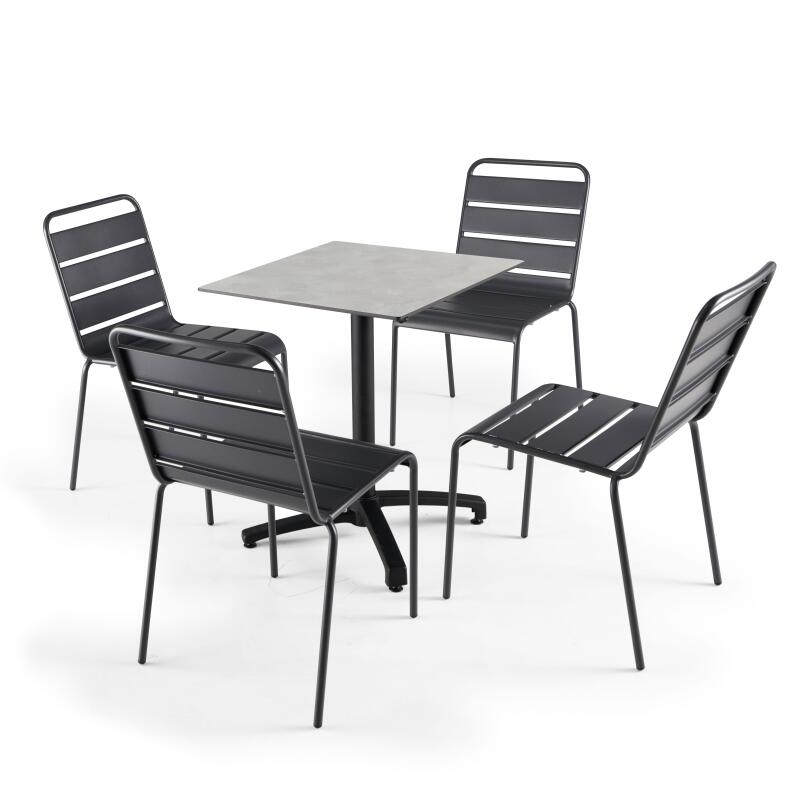 Mesa de jardín cuadrada de 60 x 60 cm inclinable en HPL (5/6)