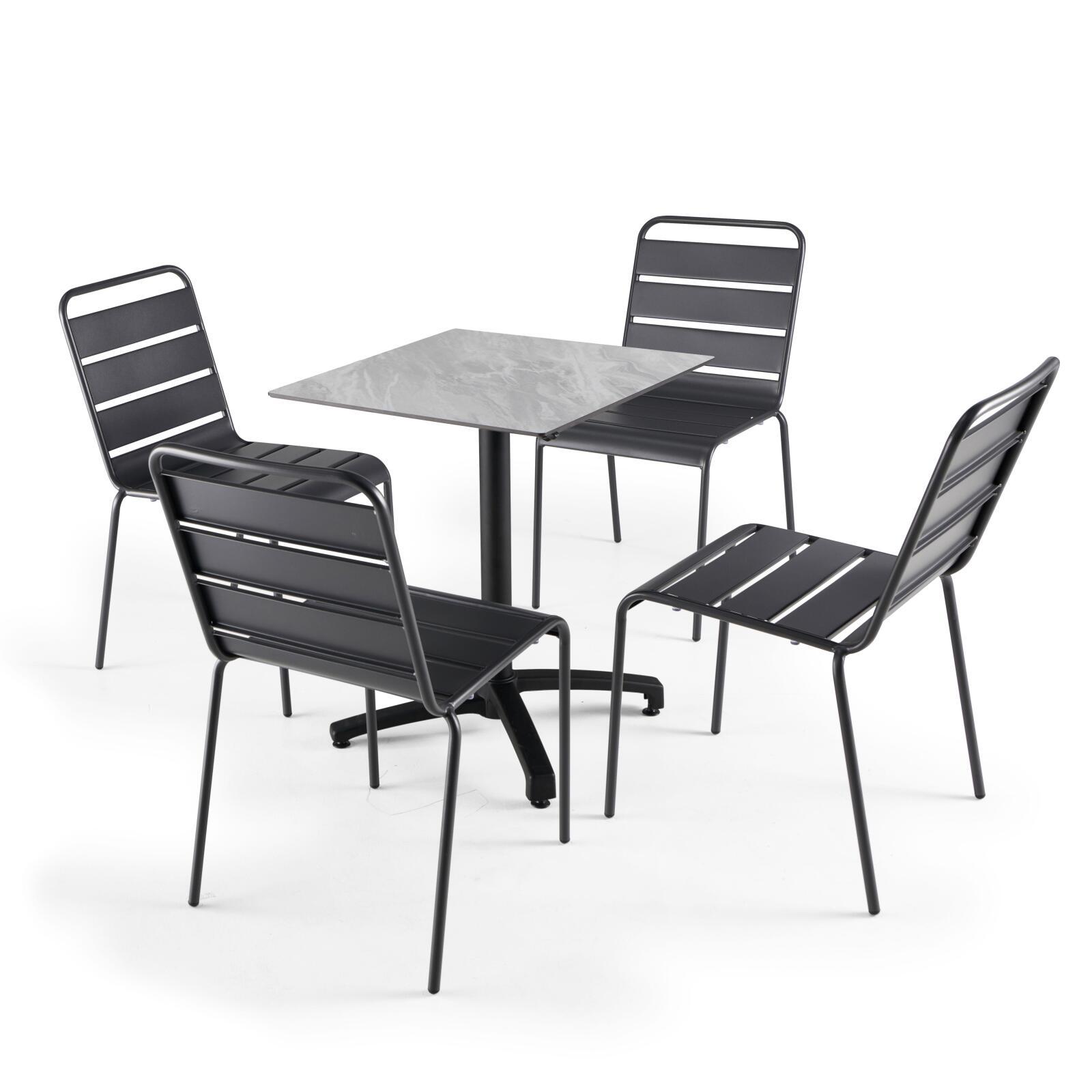 Mesa de jardín cuadrada de 60 x 60 cm inclinable en HPL