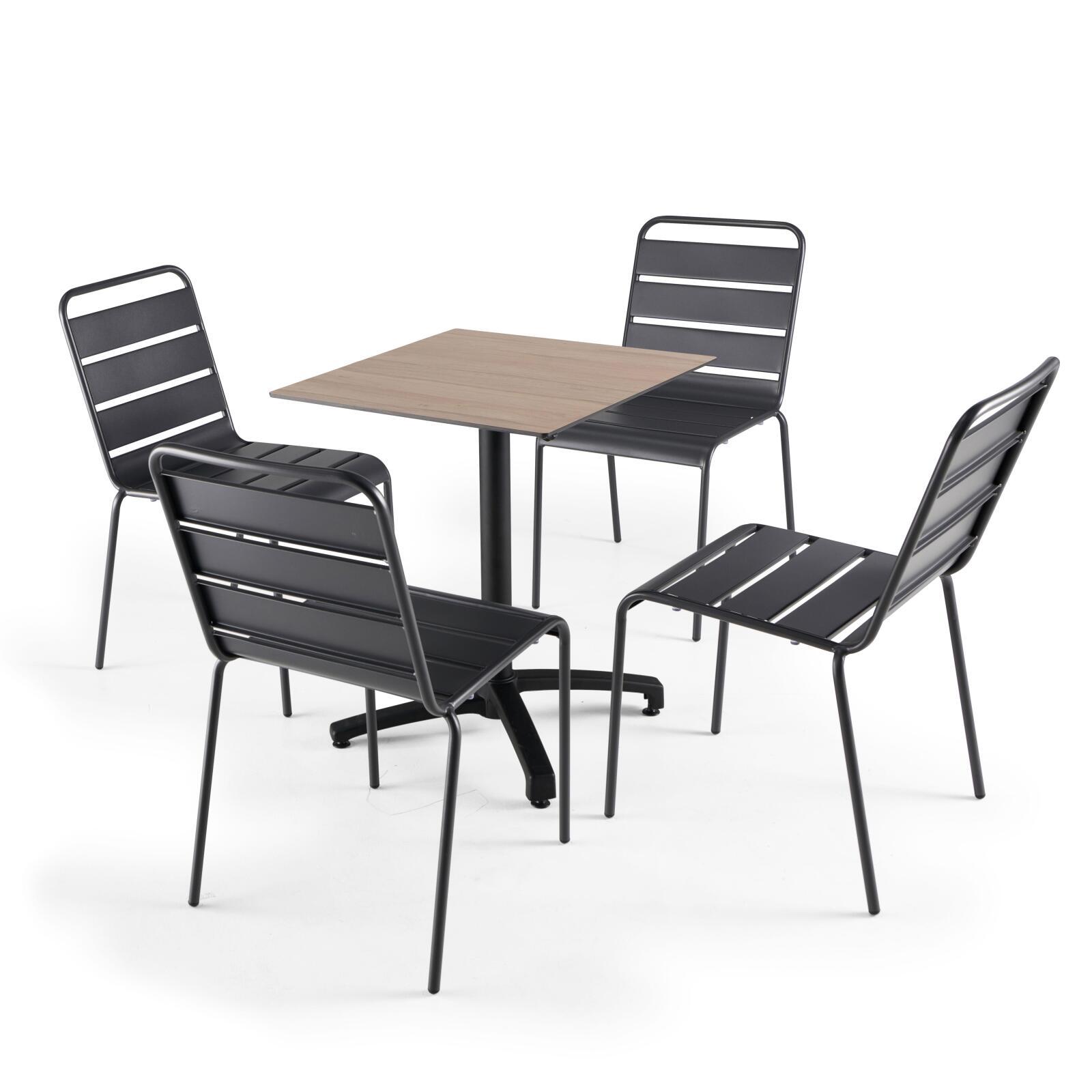 Mesa de jardín cuadrada de 60 x 60 cm inclinable en HPL