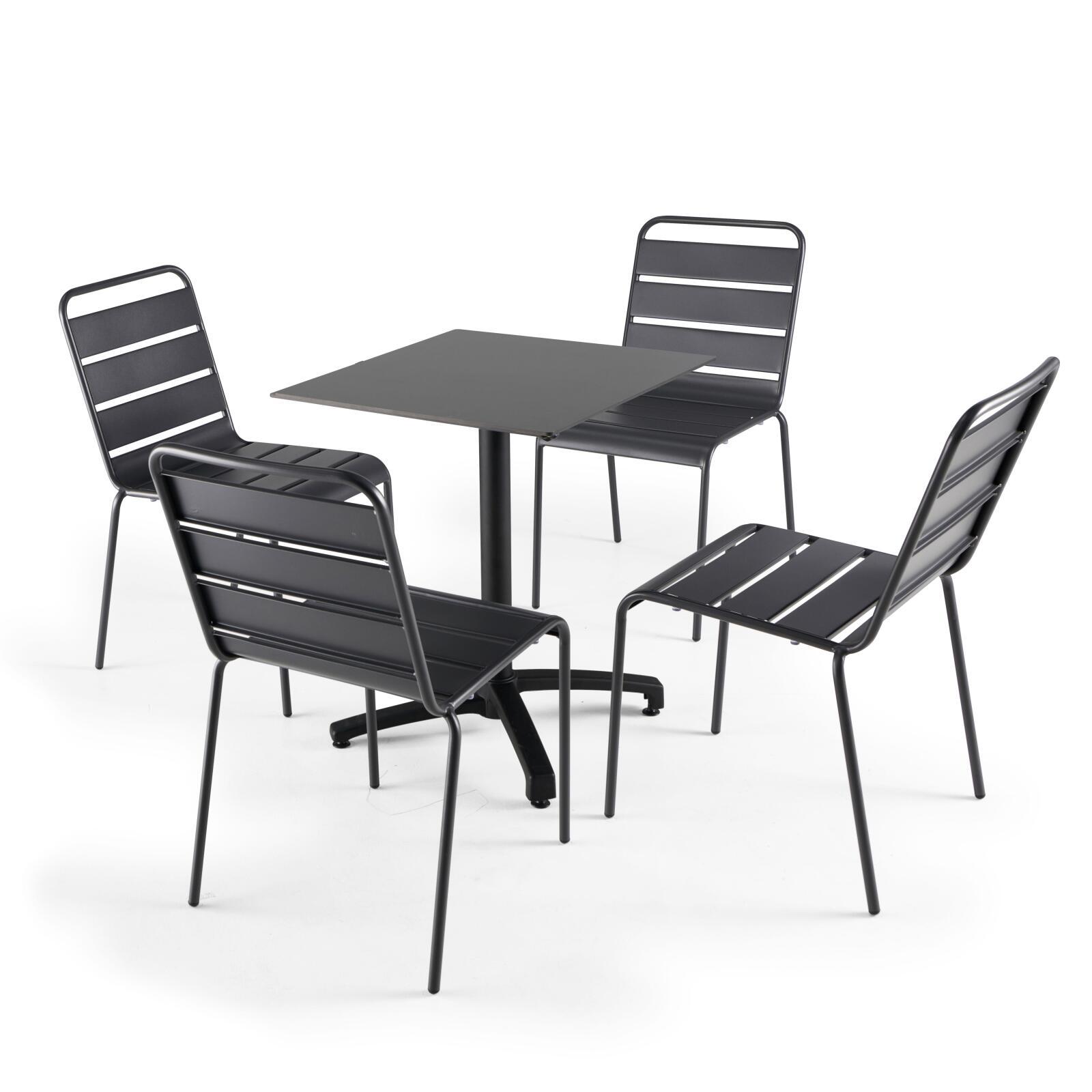 Mesa de jardín cuadrada de 60 x 60 cm inclinable en HPL