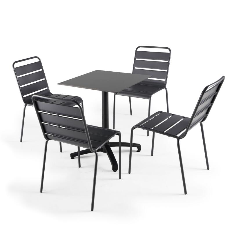 Mesa de jardín cuadrada de 60 x 60 cm inclinable en HPL