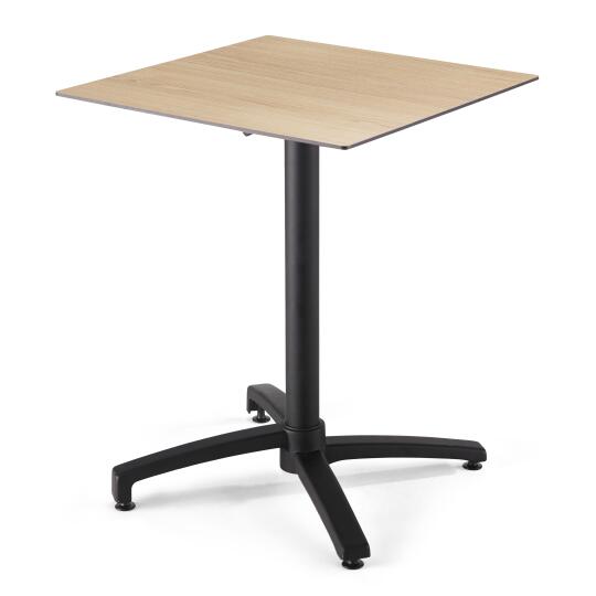 Mesa de jardín cuadrada reclinable de aluminio negro y HPL 4 personas 60x60 cm | Oviala