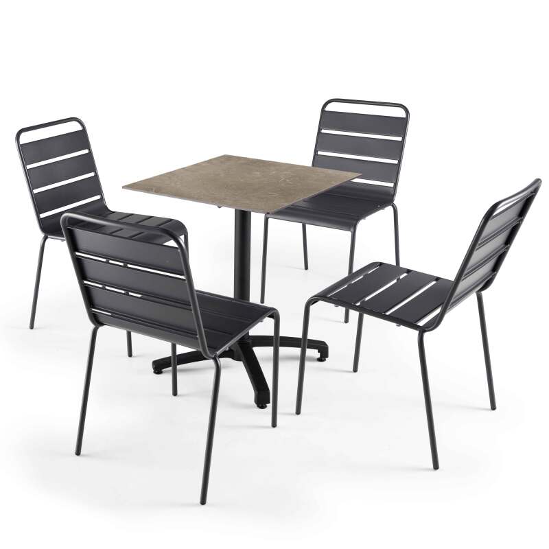 Tablero cuadrado de mesa de 60 x 60 cm en HPL (4/5)