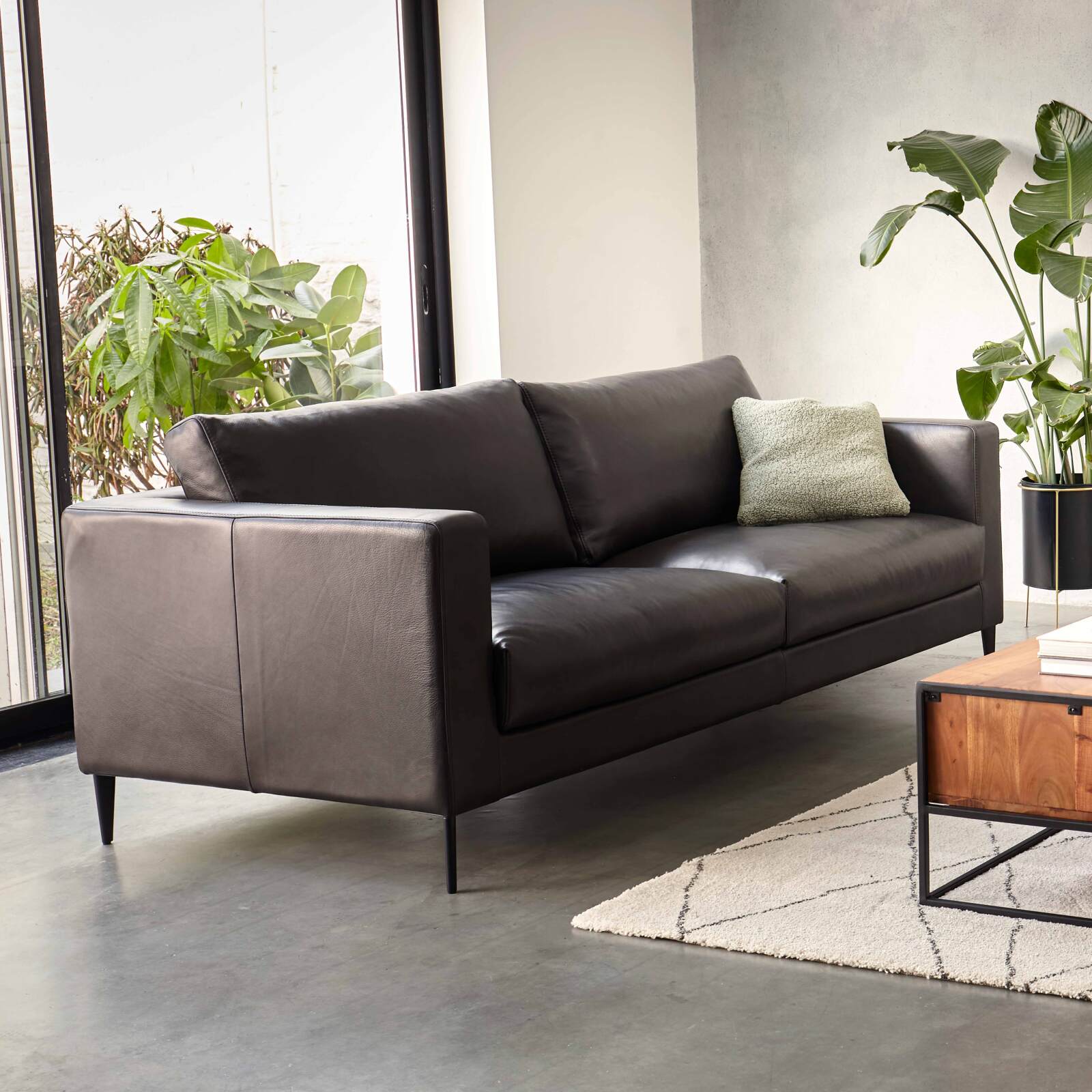 Sofá de cuero de 3 plazas