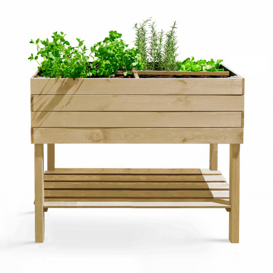 Huerto urbano rectangular con patas 100 x 50 x 80 cm | Oviala