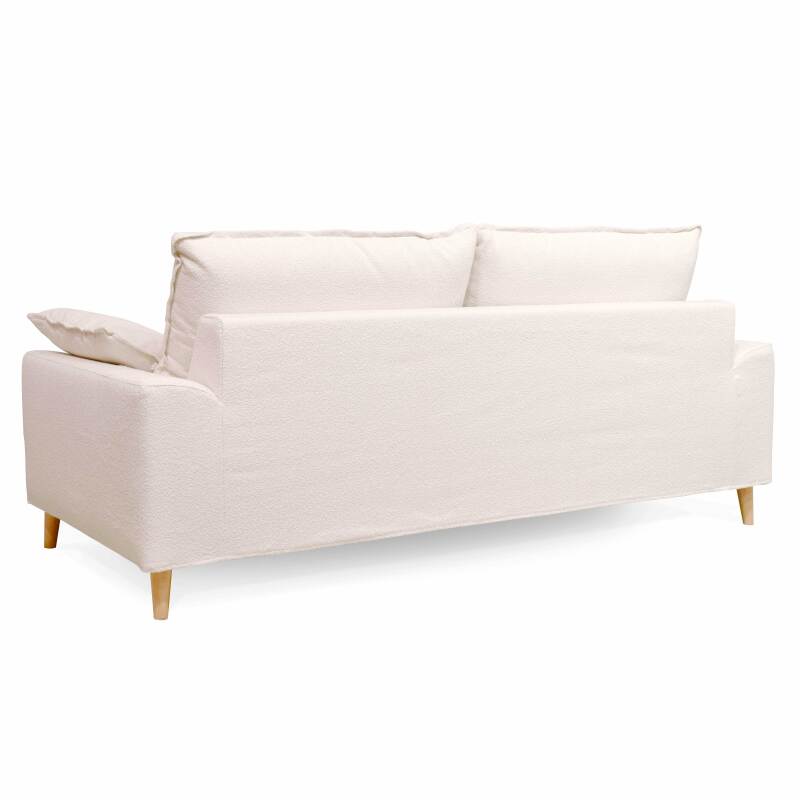 Sofá de tres plazas de tela de rizo