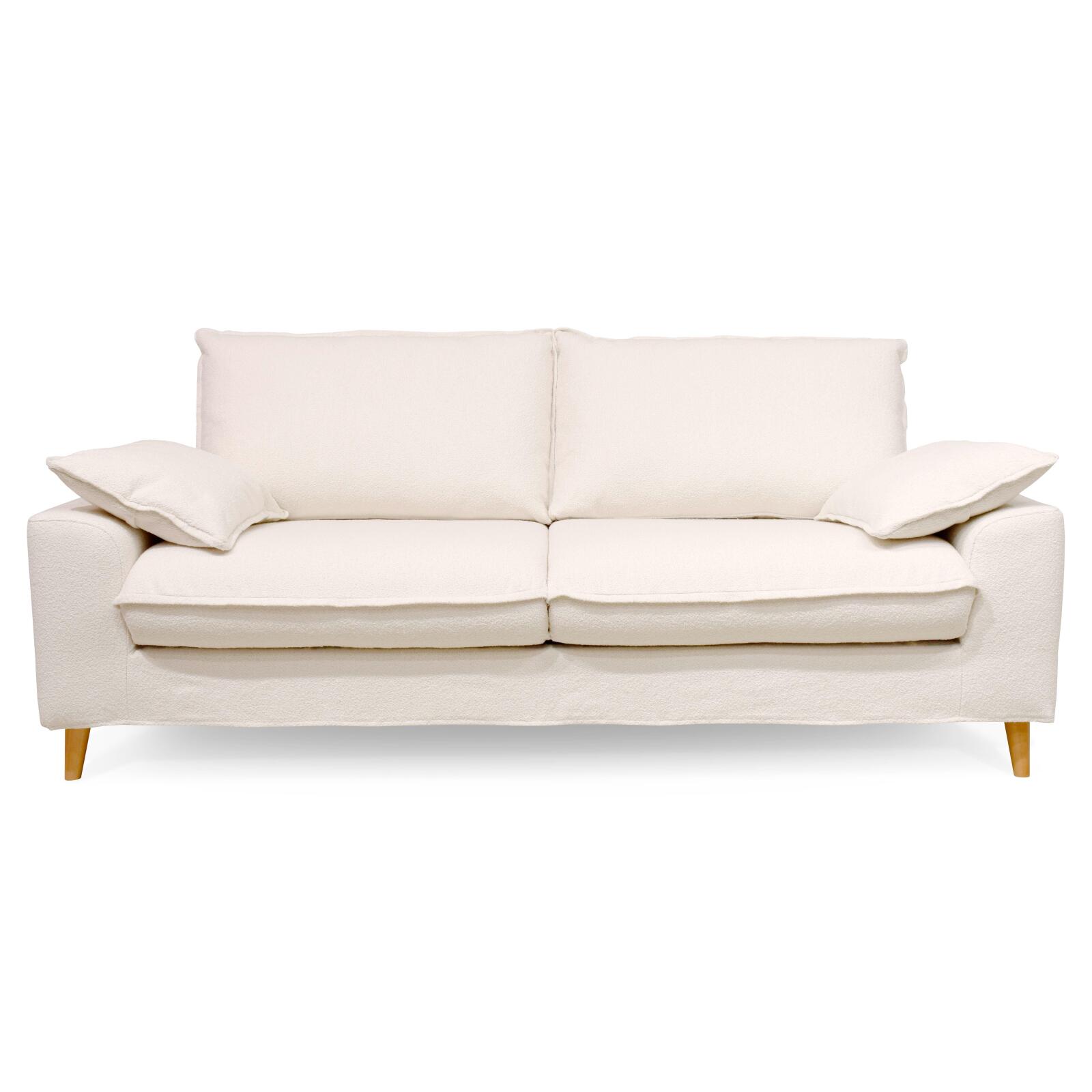 Sofá de tres plazas de tela de rizo