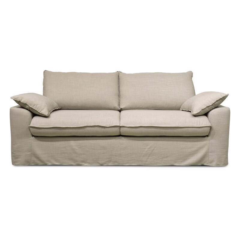 Sofá cama convertible de lino mezclado de 3 plazas (4/7)