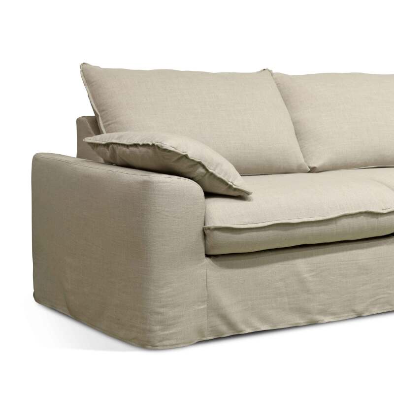 Sofá cama convertible de lino mezclado de 3 plazas (3/7)