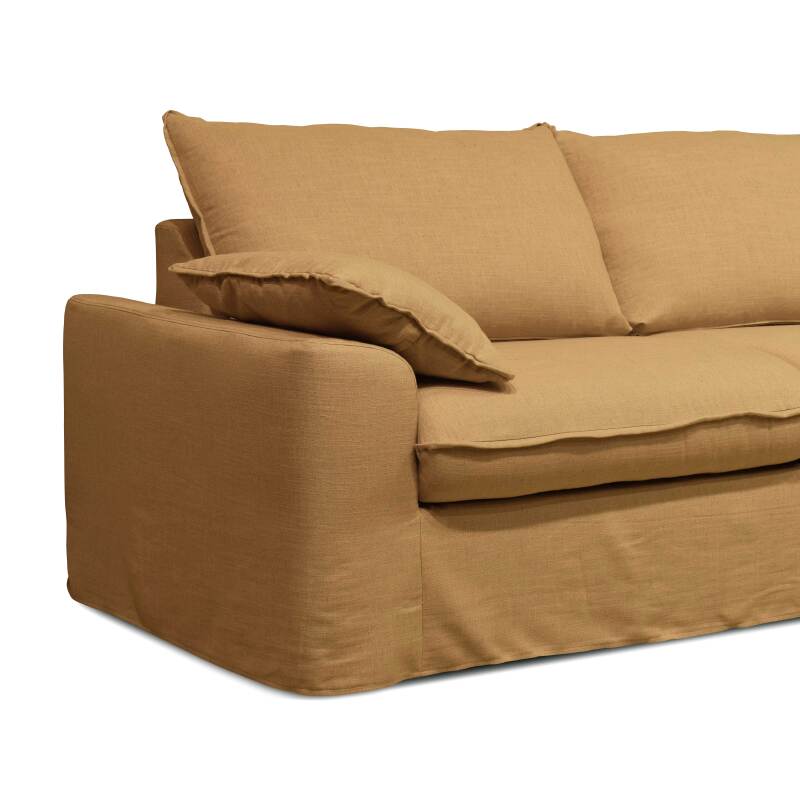 Sofá cama convertible de lino mezclado de 3 plazas