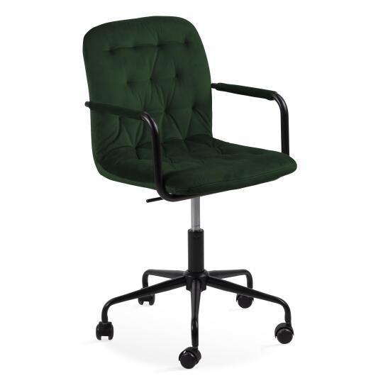 Silla de oficina con ruedas de terciopelo cómoda | Oviala