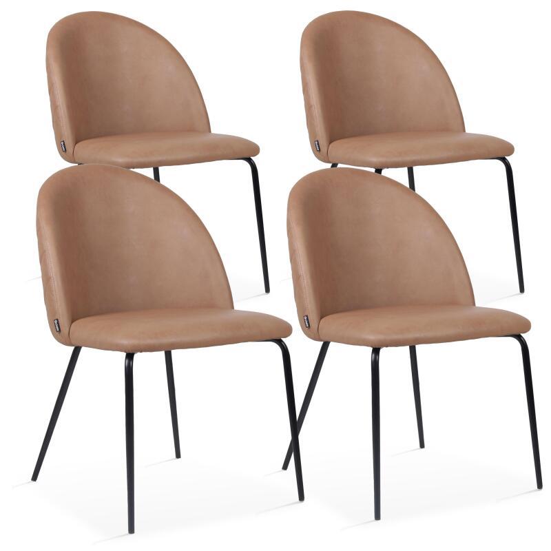Lote de 4 sillas de tela recubierta y madera FSC®