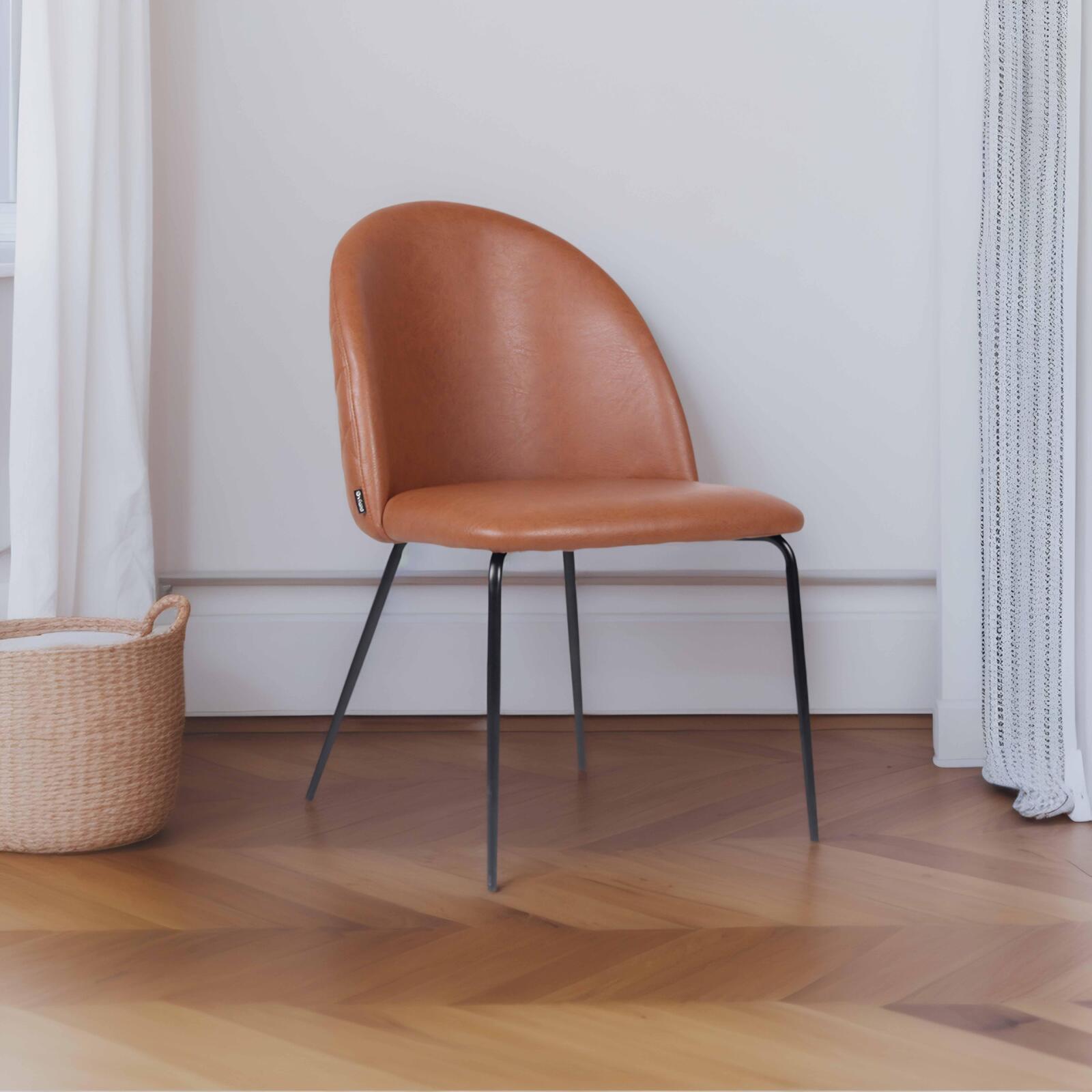 Lote de 4 sillas de tela recubierta y madera FSC®