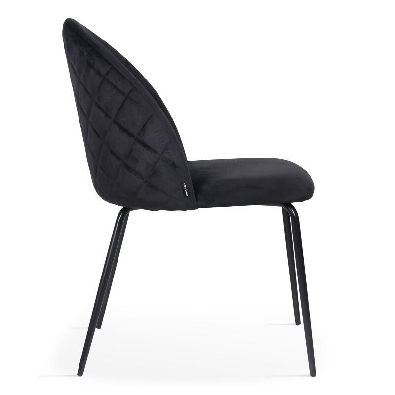 Lote de 4 sillas de terciopelo y madera FSC® (3/5)