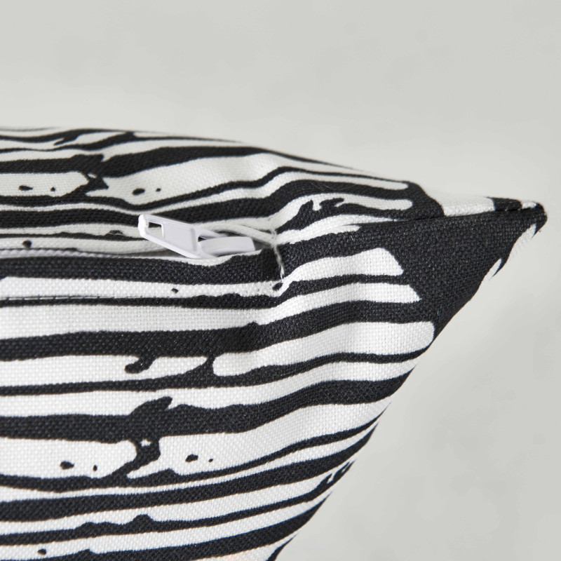 Zoom cojín de exterior estampado NEGRO Y BLANCO
