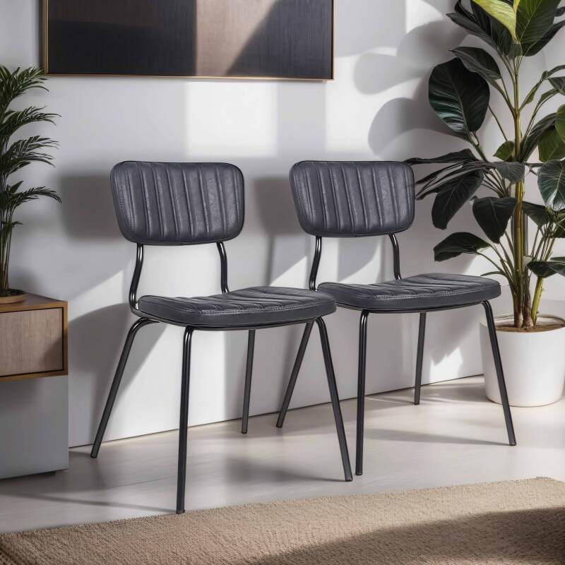 Sillas símil cuero y metal - Lote de 2 - Lifestyle