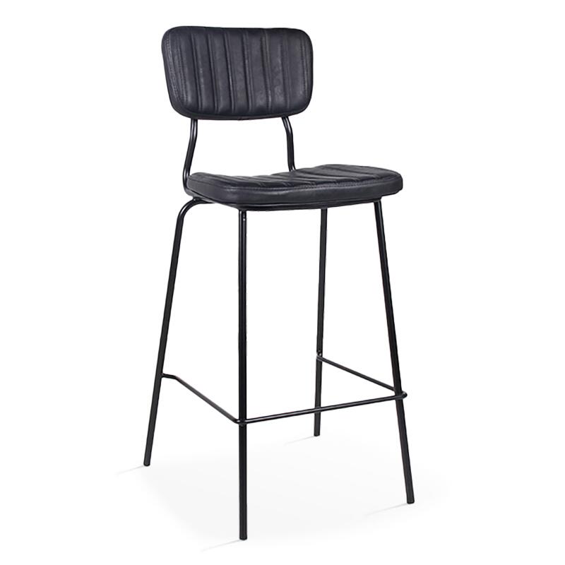 Lote de 2 sillas altas de tela recubierta y madera FSC® (5/6)