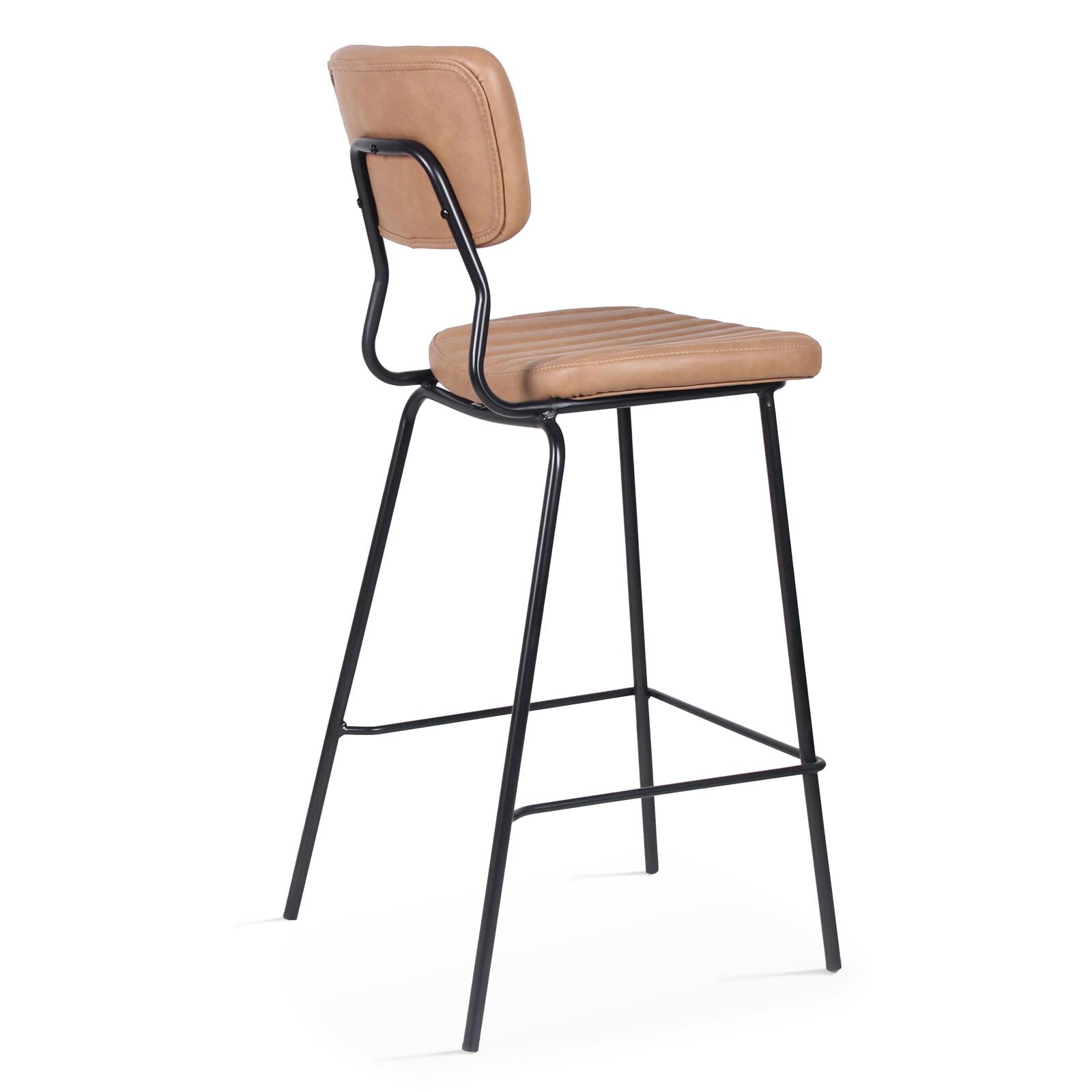 Lote de 2 sillas altas de tela recubierta y madera FSC®