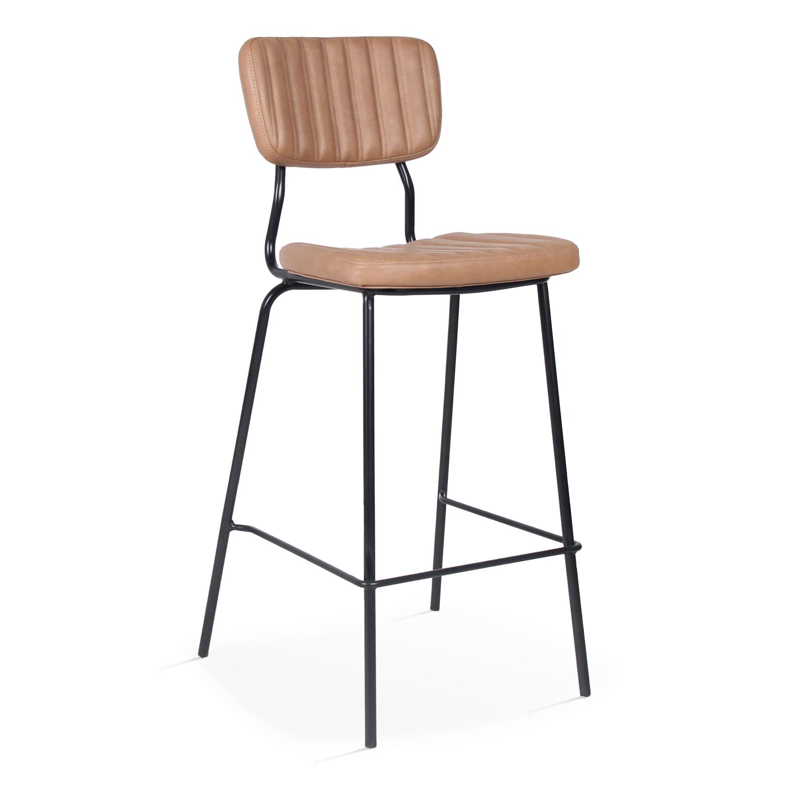 Lote de 2 sillas altas de tela recubierta y madera FSC®