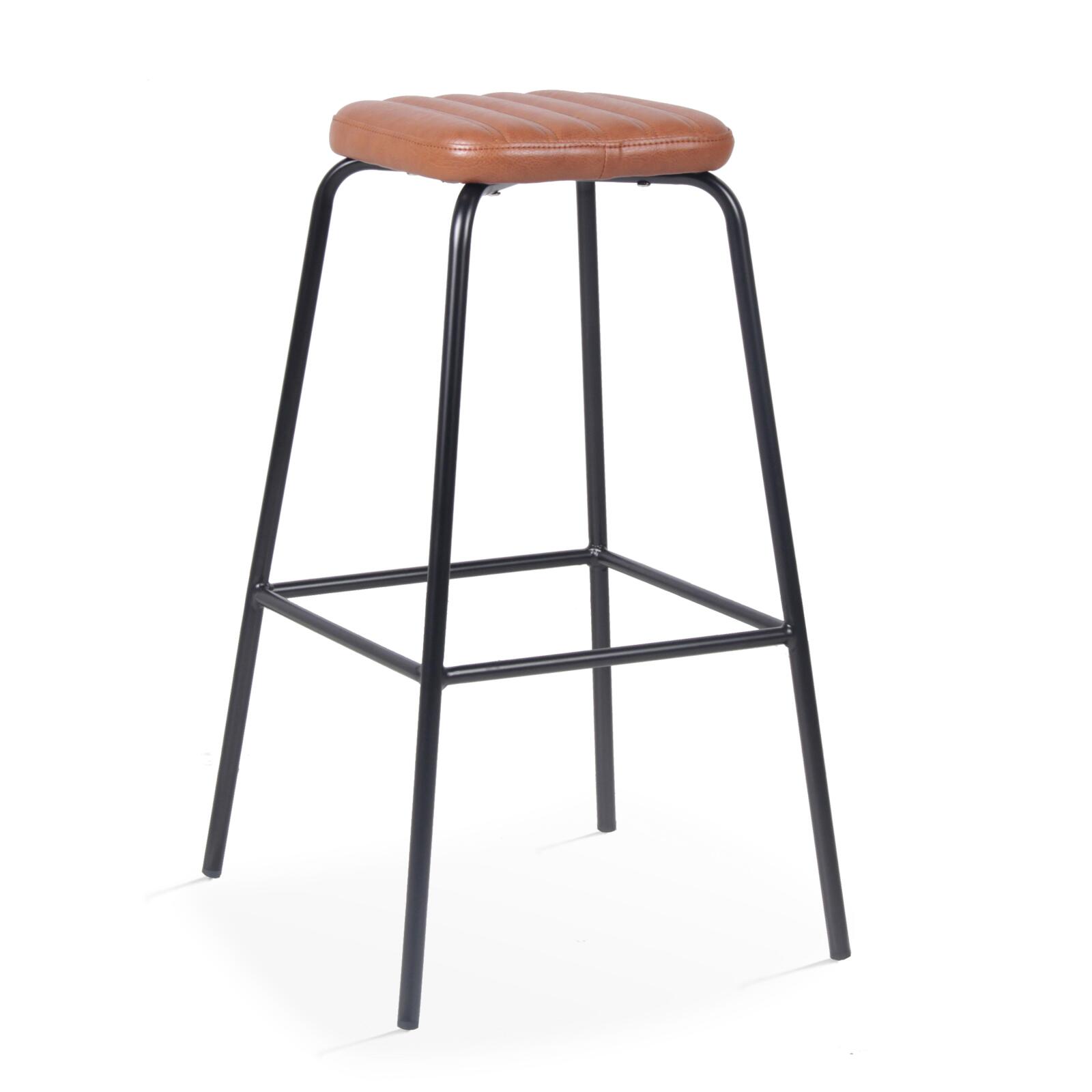 Lote de 2 taburetes altos de tela recubierta y madera FSC®