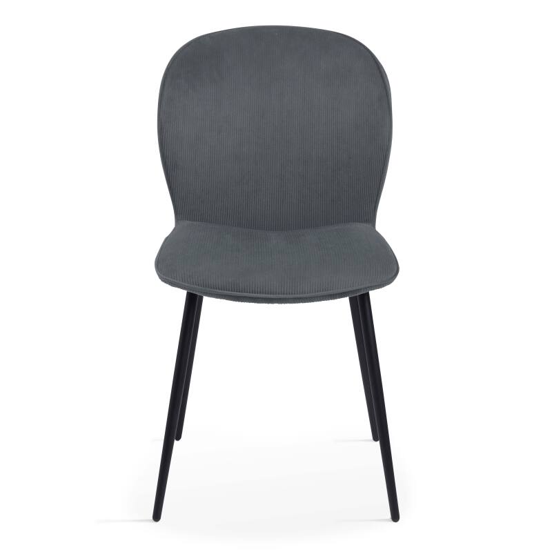 Lote de 2 sillas de terciopelo acanalado