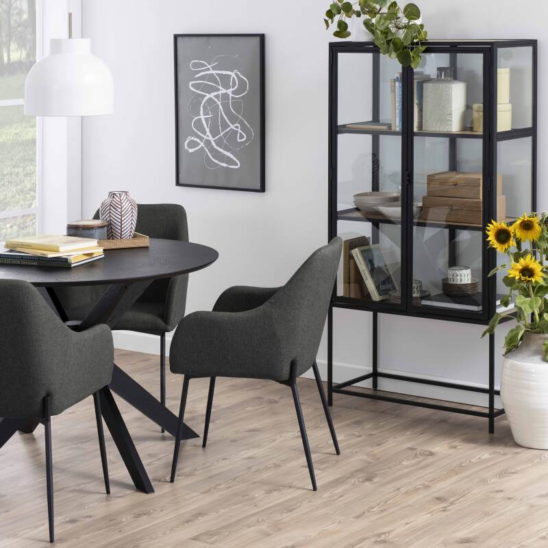 Lote de 2 sillas con reposabrazos de tela