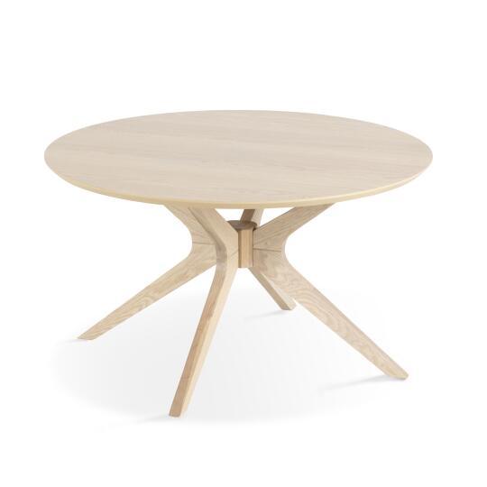 Mesa de centro de madera de roble redonda Ø80 cm | Oviala