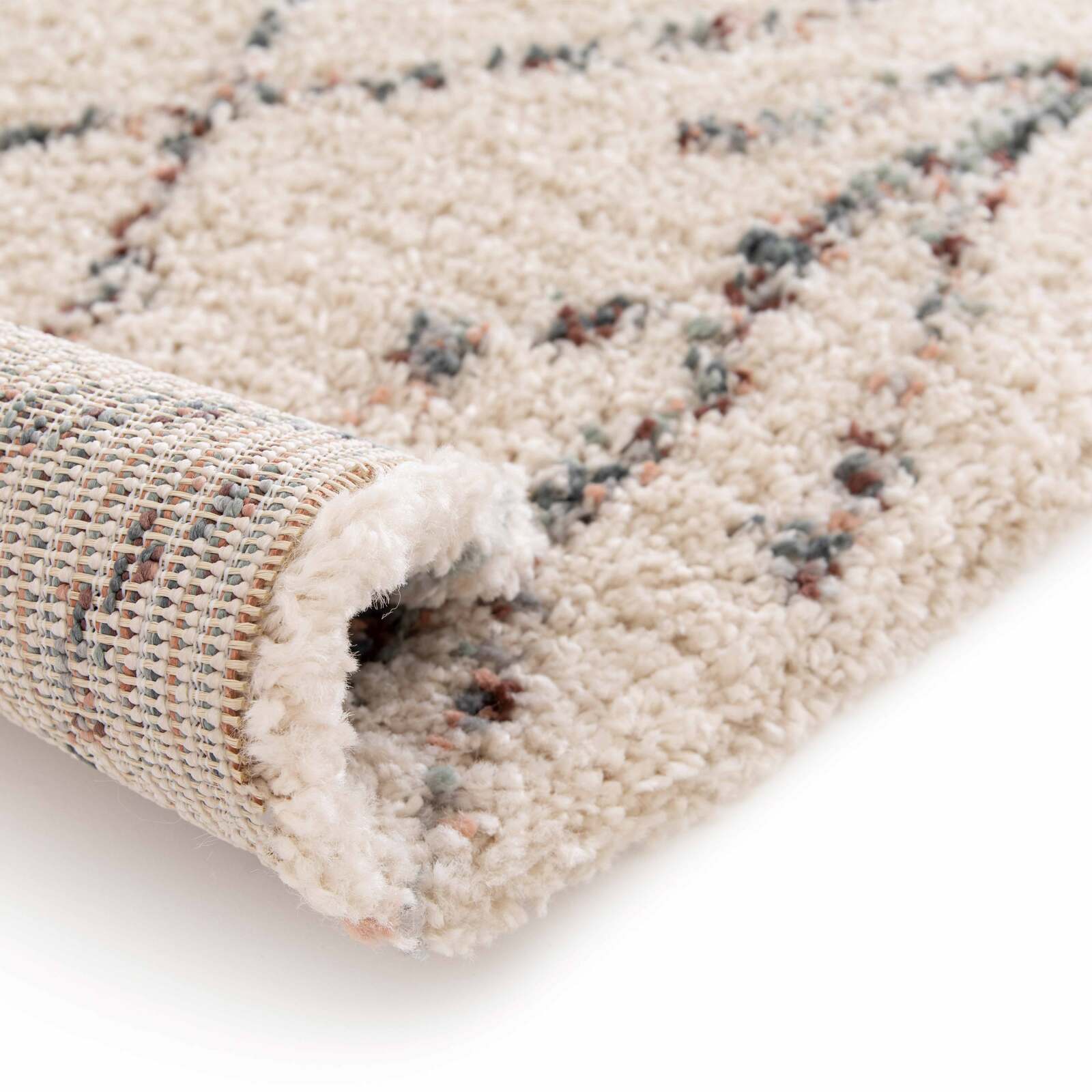 Alfombra rectangular de polipropileno con pelo largo y diseño étnico Alfombra rectangular de polipropileno con pelo largo y diseño étnico