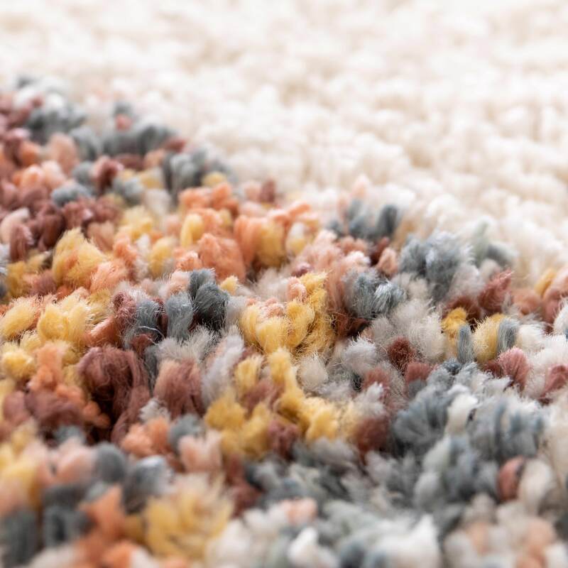 Alfombra rectangular de polipropileno con pelo largo y diseño étnico