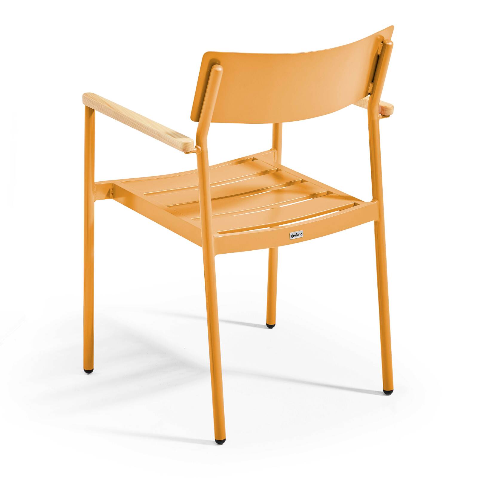 Silla de jardín de aluminio y madera FSC® con reposabrazos