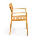 Silla de jardín de aluminio y madera FSC® con reposabrazos