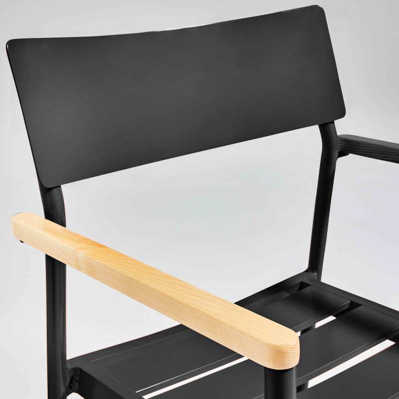 Silla de jardín de aluminio y madera FSC® con reposabrazos (4/5)