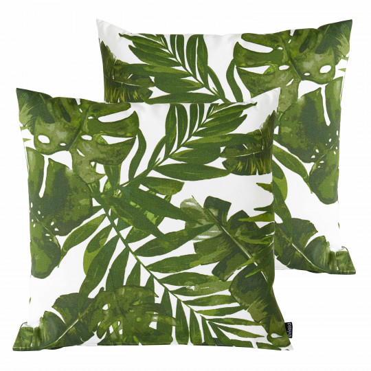 Lote de 2 cojines de exterior con funda extraíble 45 x 45 cm | Oviala